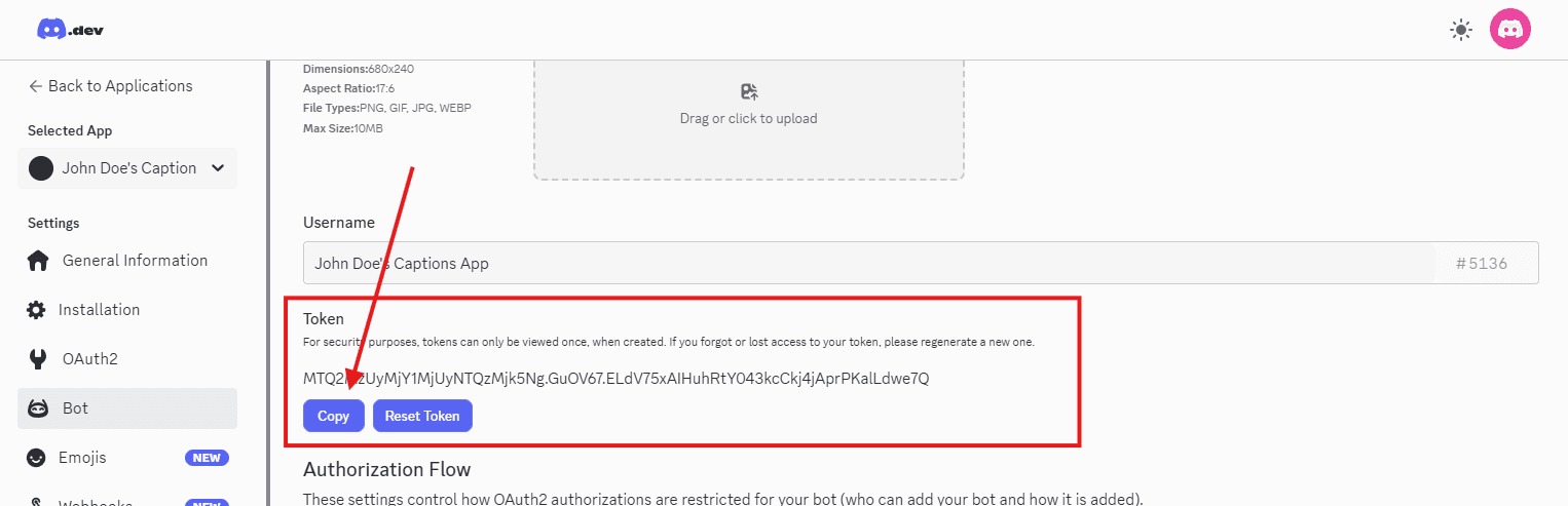 Discord Bot Installation Step 5