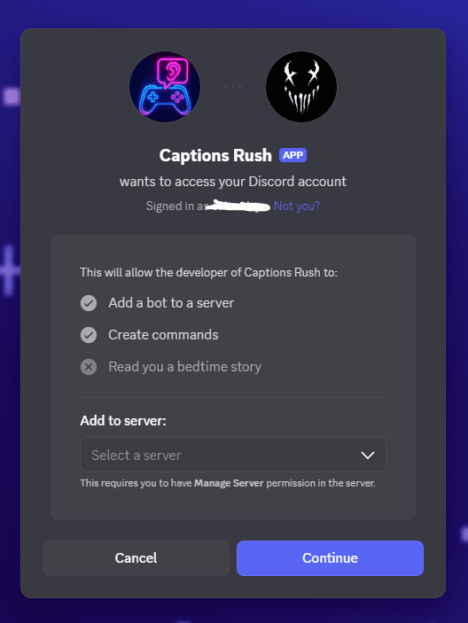Discord Server Bot Invitation